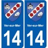 14 Cabourg blason ville autocollant plaque sticker