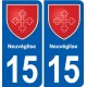 15 Ydes blason ville autocollant plaque sticker