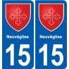 15 Ydes blason ville autocollant plaque sticker
