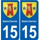 15 Ydes blason ville autocollant plaque sticker