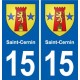 15 Ydes blason ville autocollant plaque sticker