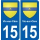 15 Ydes blason ville autocollant plaque sticker