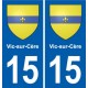 15 Ydes blason ville autocollant plaque sticker