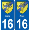 16 Ruffec blason ville autocollant plaque sticker