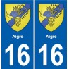 16 Agria escudo de armas de la ciudad de etiqueta, placa de la etiqueta engomada