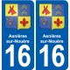 16 Ruffec blason ville autocollant plaque sticker