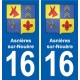 16 Ruffec blason ville autocollant plaque sticker