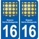 16 Ruffec blason ville autocollant plaque sticker