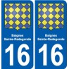 16 Ruffec blason ville autocollant plaque sticker
