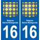 16 Ruffec blason ville autocollant plaque sticker