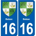 16 Ruffec blason ville autocollant plaque sticker