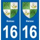 16 Ruffec blason ville autocollant plaque sticker