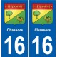 16 Ruffec blason ville autocollant plaque sticker