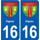 16 Ruffec blason ville autocollant plaque sticker