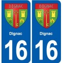 16 Ruffec blason ville autocollant plaque sticker