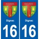 16 Ruffec blason ville autocollant plaque sticker