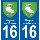 16 Ruffec blason ville autocollant plaque sticker