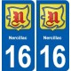 16 Ruffec blason ville autocollant plaque sticker