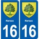 16 Ruffec blason ville autocollant plaque sticker