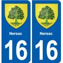 16 Ruffec blason ville autocollant plaque sticker