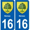 16 Ruffec blason ville autocollant plaque sticker