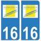 16 Barbezieux-Saint-Hilaire ville autocollant plaque