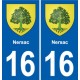 16 Ruffec blason ville autocollant plaque sticker