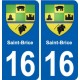 16 Ruffec blason ville autocollant plaque sticker