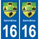 16 Ruffec blason ville autocollant plaque sticker