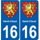 16 Ruffec blason ville autocollant plaque sticker