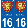 16 Ruffec blason ville autocollant plaque sticker