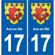 17 Cozes blason ville autocollant plaque sticker