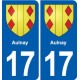 17 Chaniers blason ville autocollant plaque sticker
