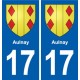 17 Chaniers blason ville autocollant plaque sticker