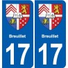 17 Chaniers blason ville autocollant plaque sticker