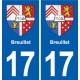 17 Chaniers blason ville autocollant plaque sticker