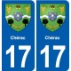 17 Chaniers blason ville autocollant plaque sticker