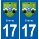17 Chaniers blason ville autocollant plaque sticker