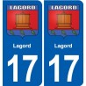 17 Chaniers blason ville autocollant plaque sticker
