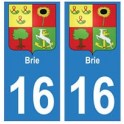 16 Brie ville autocollant plaque