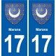 17 Chaniers blason ville autocollant plaque sticker