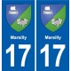 17 Chaniers blason ville autocollant plaque sticker