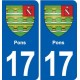 17 Montendre blason ville autocollant plaque sticker