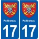 17 Montendre blason ville autocollant plaque sticker