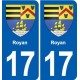 17 Montendre blason ville autocollant plaque sticker