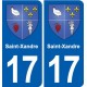 17 Montendre blason ville autocollant plaque sticker