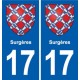 17 Montendre blason ville autocollant plaque sticker