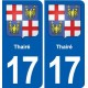 17 Montendre blason ville autocollant plaque sticker
