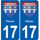 17 Montendre blason ville autocollant plaque sticker