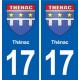 17 Montendre blason ville autocollant plaque sticker